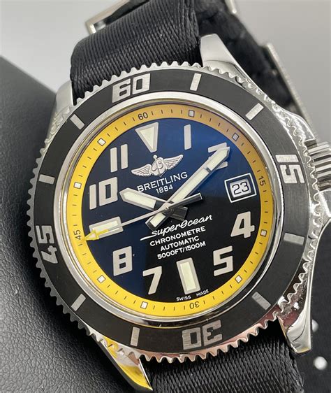 breitling a17364 yellow|breitling superocean yellow dial.